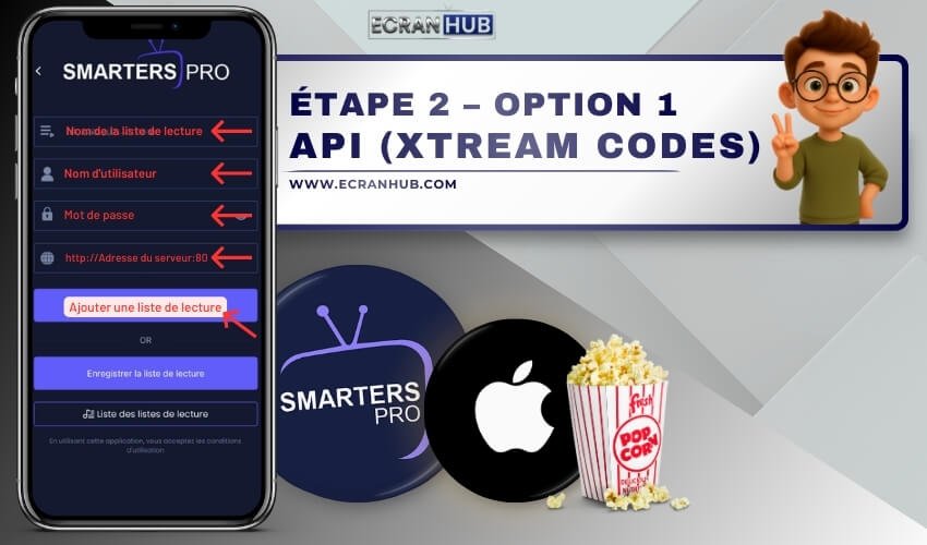 Option 1 – API (Xtream Codes)