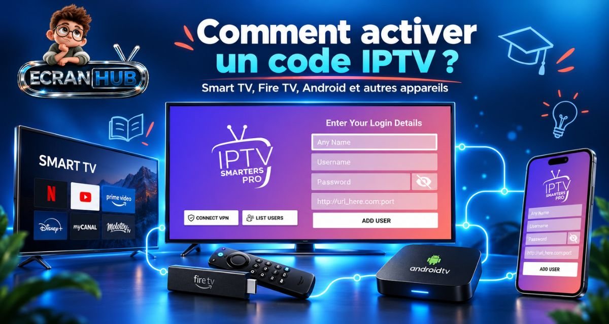Comment activer code IPTV | guide complet sur Smart TV, Fire TV, Android et autres appareils